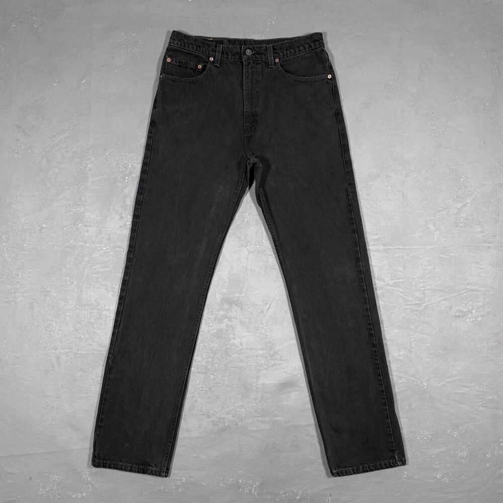 Vintage 1998 Levi's 505 Black Denim Red Tab Jeans MADE IN USA Fit 32 x 33